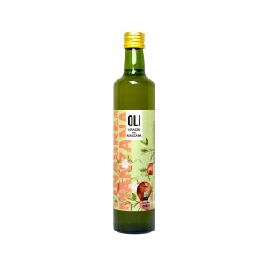 Vinagre de manzana OLI 250 ml vista frontal en botella de vidrio