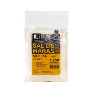 Sal de Maras OLi molida 1.25 kg – bolsa blanca vista frontal