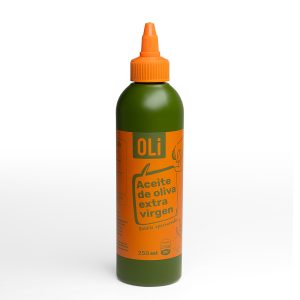 Aceite de oliva extra virgen OLI en botella apachurrable de 250ml con dosificador