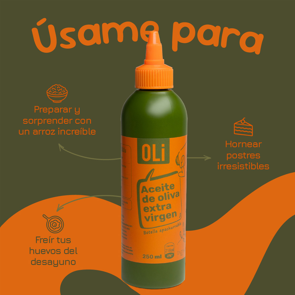 Aceite de oliva extra virgen OLI 21 para cocinar y preparar comidas diarias