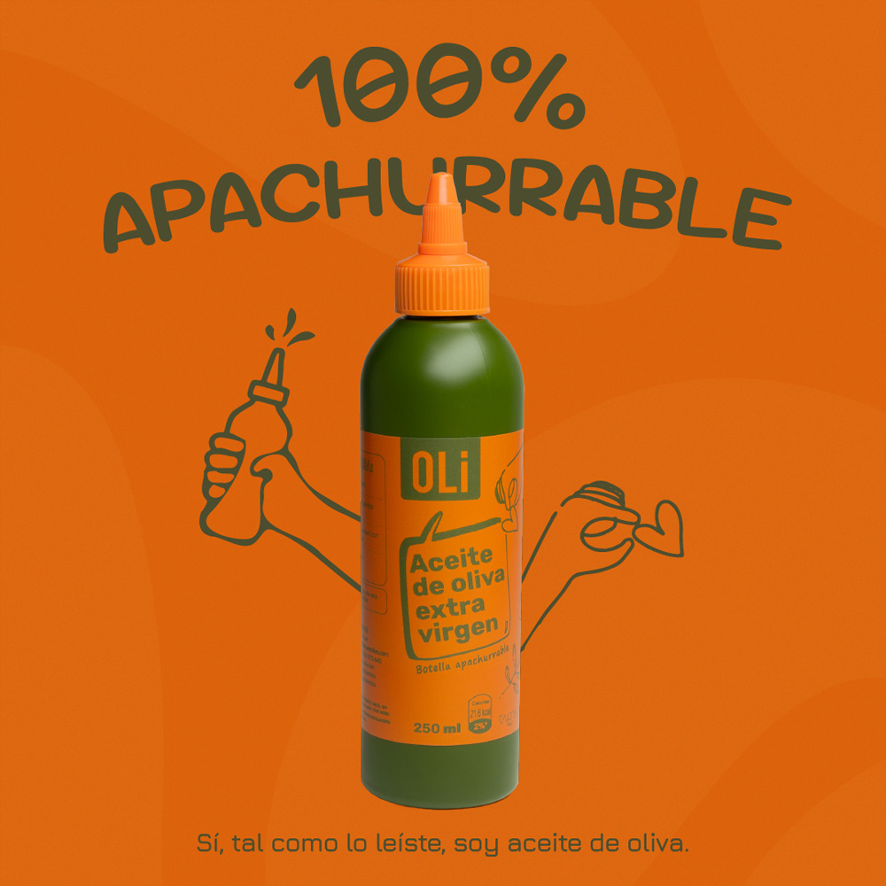 Aceite de oliva extra virgen OLI en botella apachurrable de 250 ml